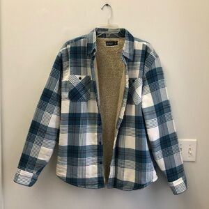 Caliville Men’s Blue/White flannel fleece lined Top/jacket size Medium
